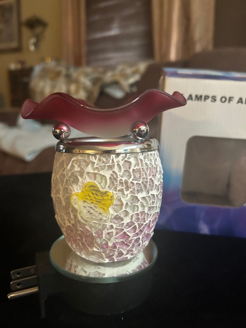 Plug in Wax warmer Mosaic with dimmable dial Lamps of Aroma